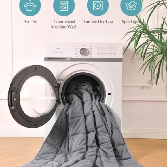 Cooling Weighted Blanket 10 LB Multi Sizes - Dark Grey - Picture 4 of 8